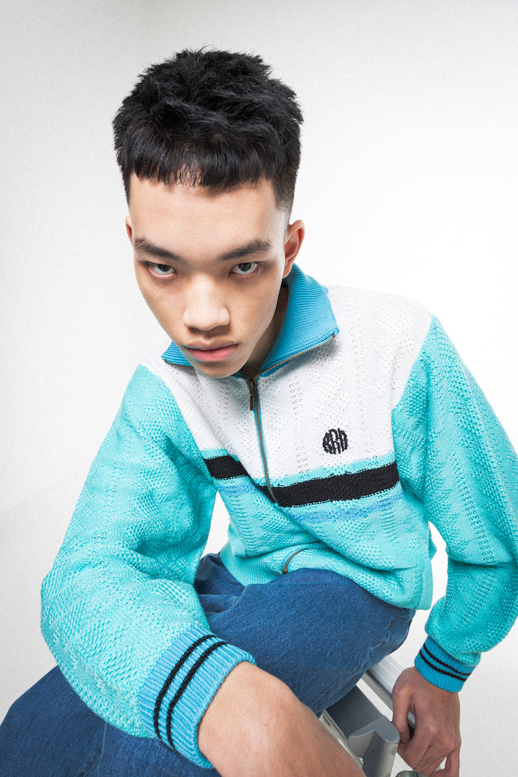 KNITTING JOGGING SUIT JACKET (EMERALD GREEN)