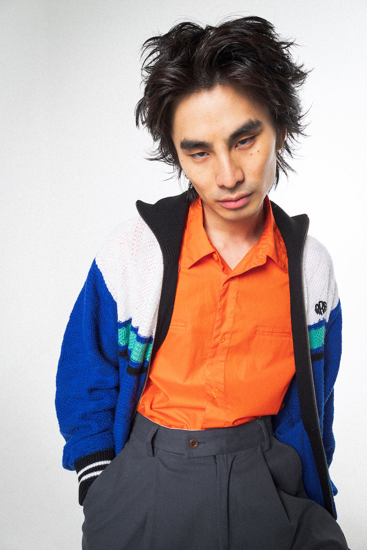 KNITTING JOGGING SUIT JACKET (BLUE)