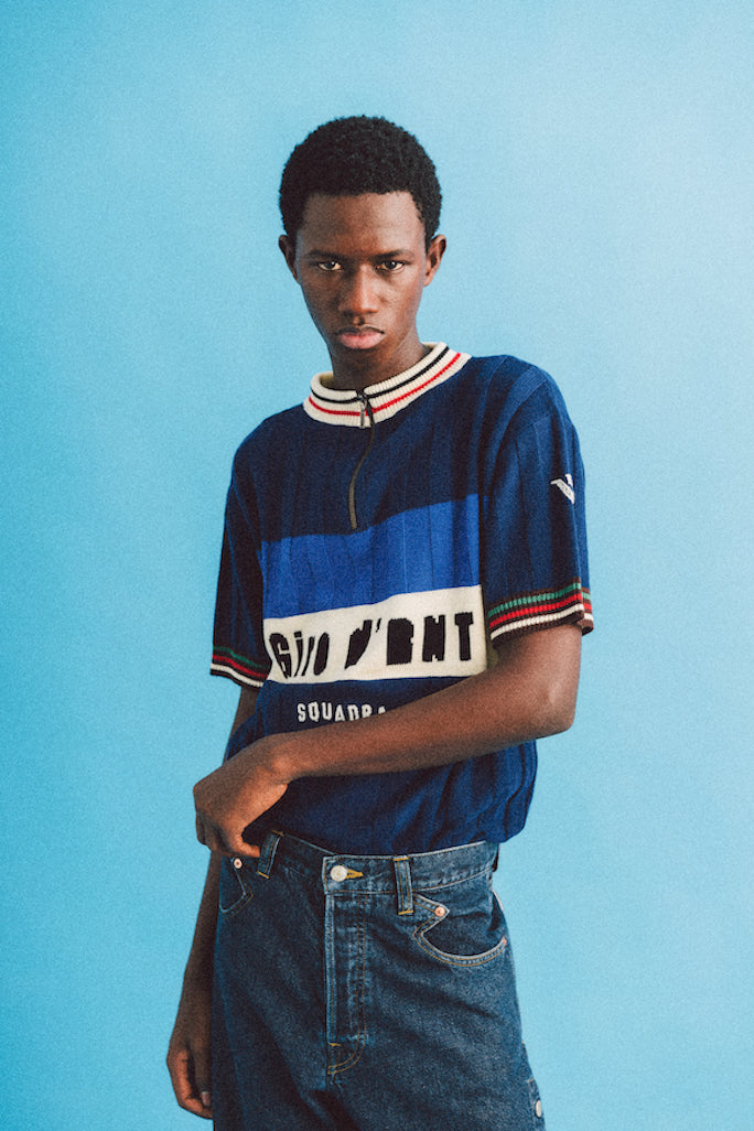 Knitting Cycling Jersey (NAVY)