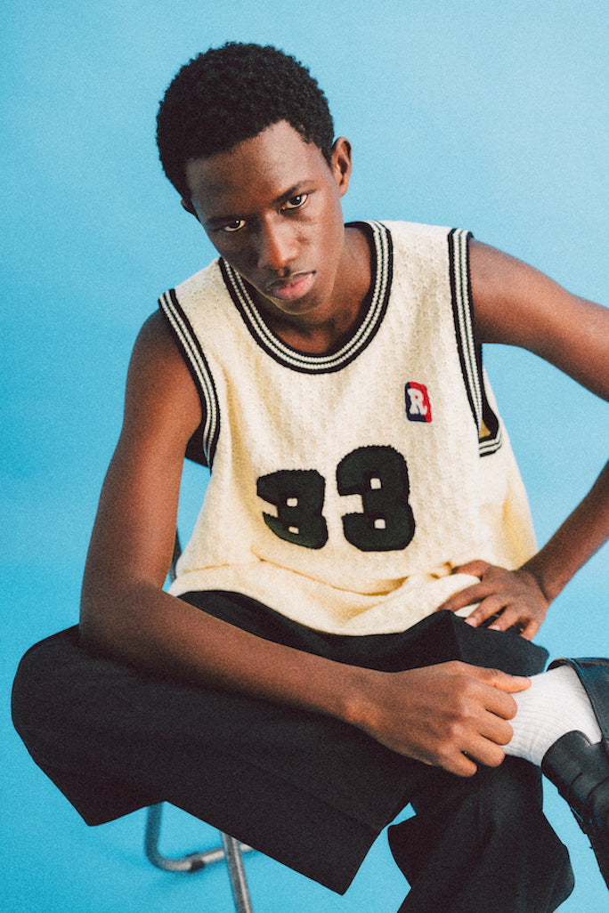 KNITTING BASKETBALL SHIRT (OFF WHITE)
