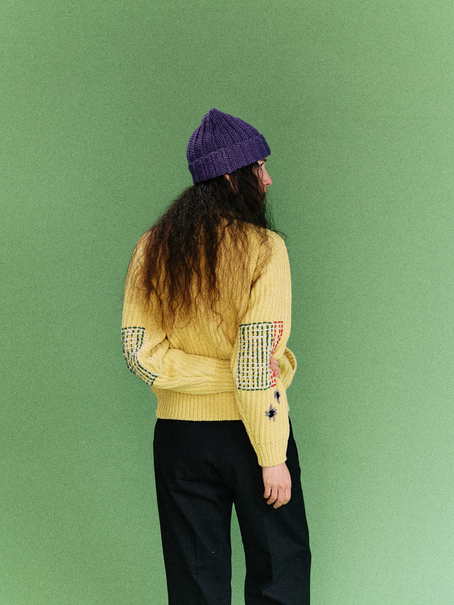 WIDE RIB KNITTED CARDIGAN (MUSTARD YELLOW)