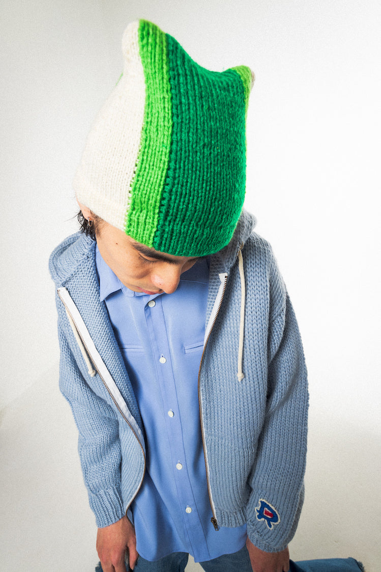 HAND KNITTED BEANIE (OFF WHITE)