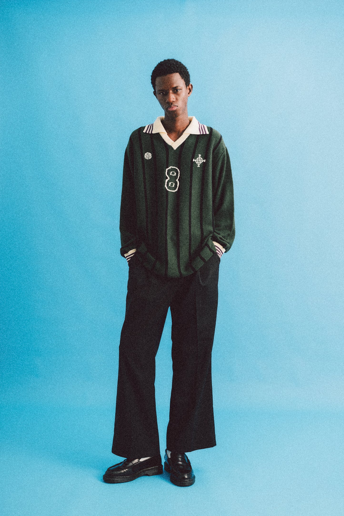 KNITTING LONG SLEEVE SOCCER JERSEY (FOREST GREEN)