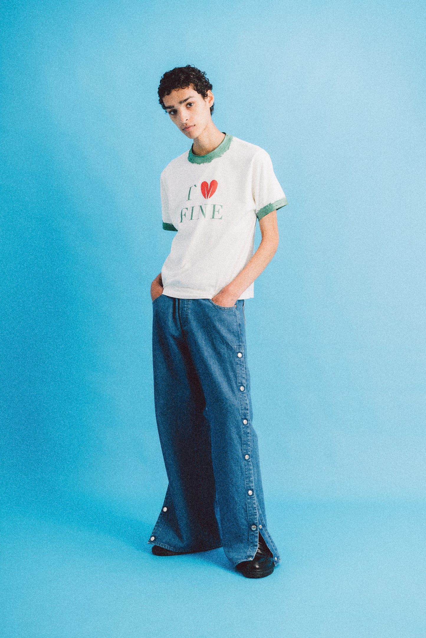 HAND PAINT RINGER TEE (OFF WHITE)