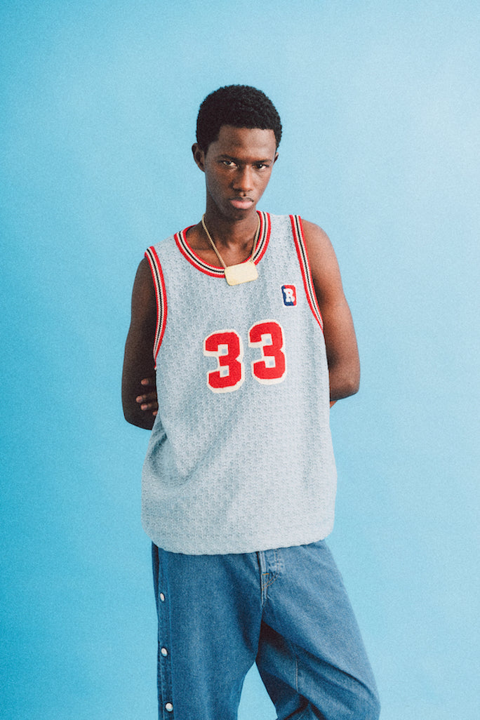 KNITTING BASKETBALL SHIRT (LIGHT BLUE)
