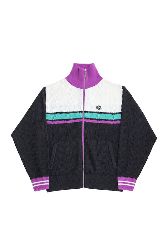 KNITTING JOGGING SUIT JACKET (BLACK)