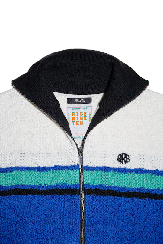KNITTING JOGGING SUIT JACKET (BLUE)