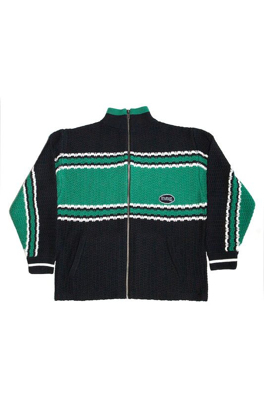 KNITTED FULL ZIP JACKET (GREEN)