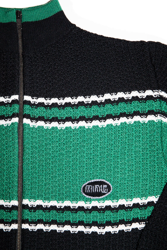 KNITTED FULL ZIP JACKET (GREEN)