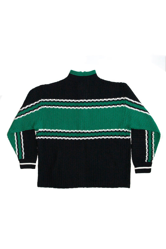 KNITTED FULL ZIP JACKET (GREEN)