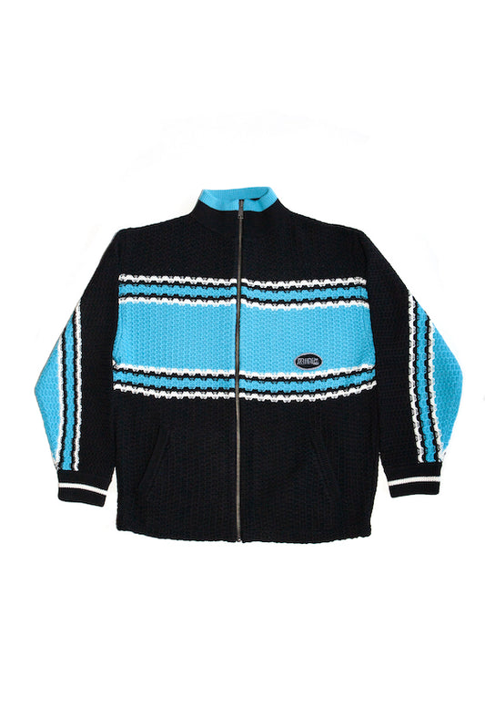 KNITTED FULL ZIP JACKET (LIGHT BLUE)