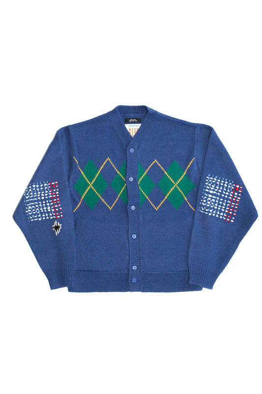 Argyle Cardigan (Navy)