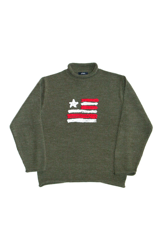 KNITTED ROLL NECK SWEATER (OLIVE)