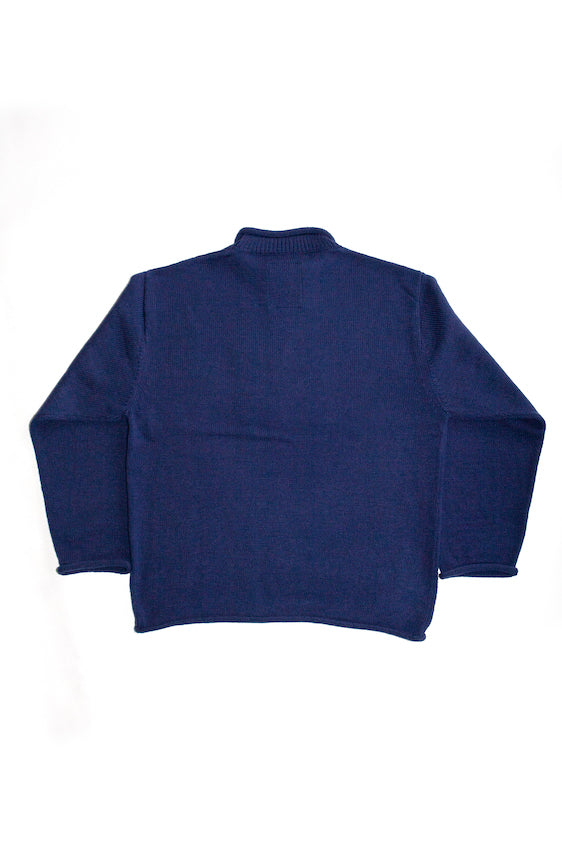 KNITTED ROLL NECK SWEATER (NAVY)