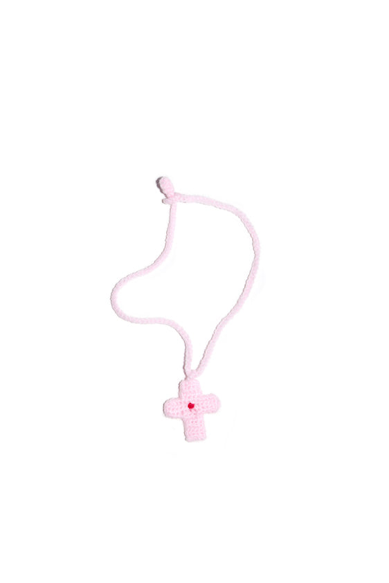 HAND KNIT NECKLACE (PINK)