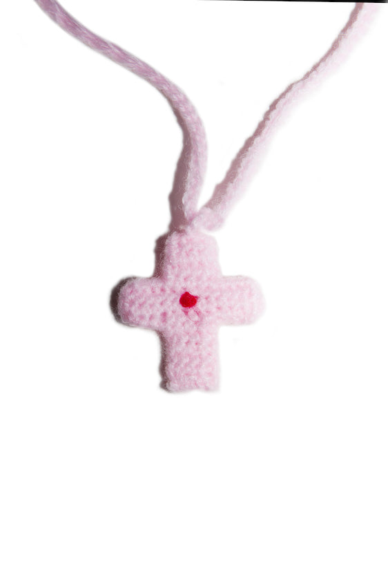 HAND KNIT NECKLACE (PINK)