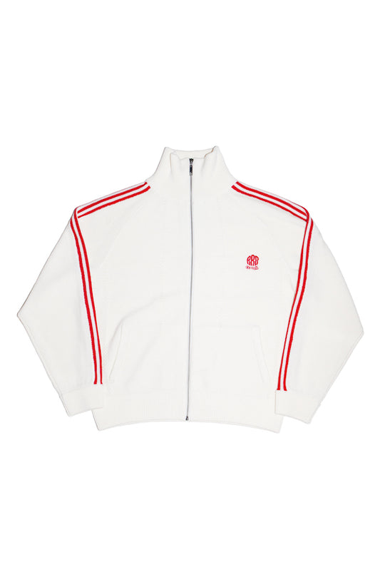 KNITTED TRACK JACKET (OFF WHITE)