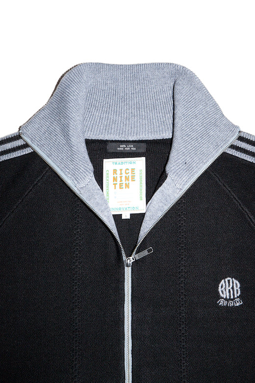 KNITTED TRACK JACKET (BLACK)