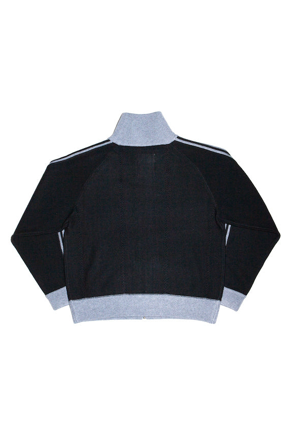 KNITTED TRACK JACKET (BLACK)