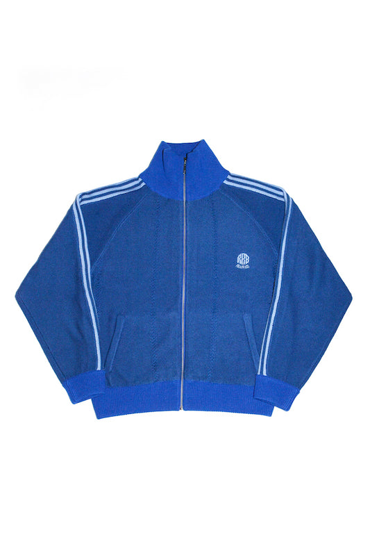 KNITTED TRACK JACKET (NAVY)