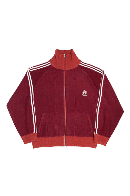KNITTED TRACK JACKET (WINE RED)