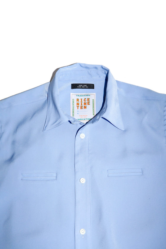 DOUBLE CLOTH SATIN SHIRT (LIGHT BLUE)