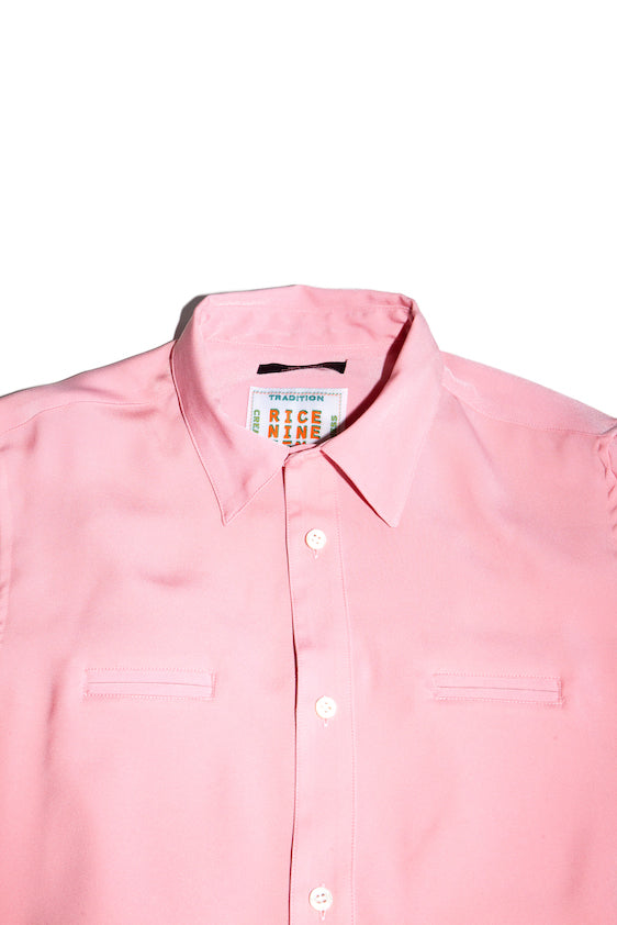 DOUBLE CLOTH SATIN SHIRT (PINK)