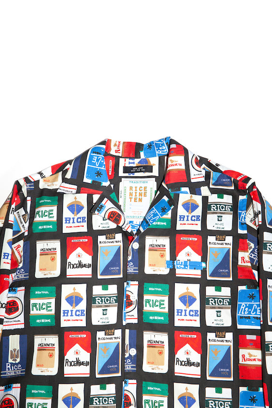 CIGGY OPEN COLLAR SHIRT (BLACK)
