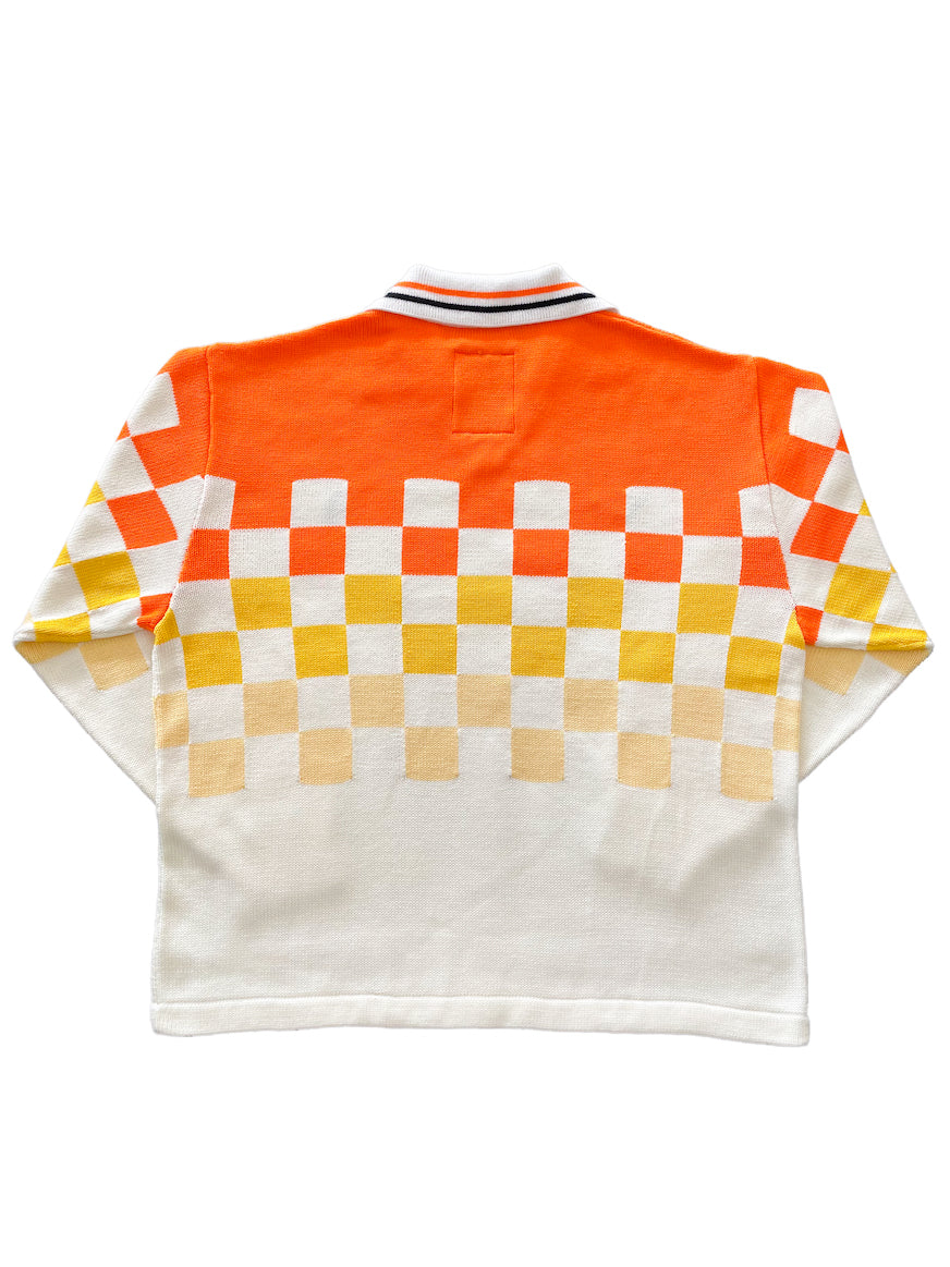 KNITTING CHECKRD SOCCER JERSEY (OFF WHITE)
