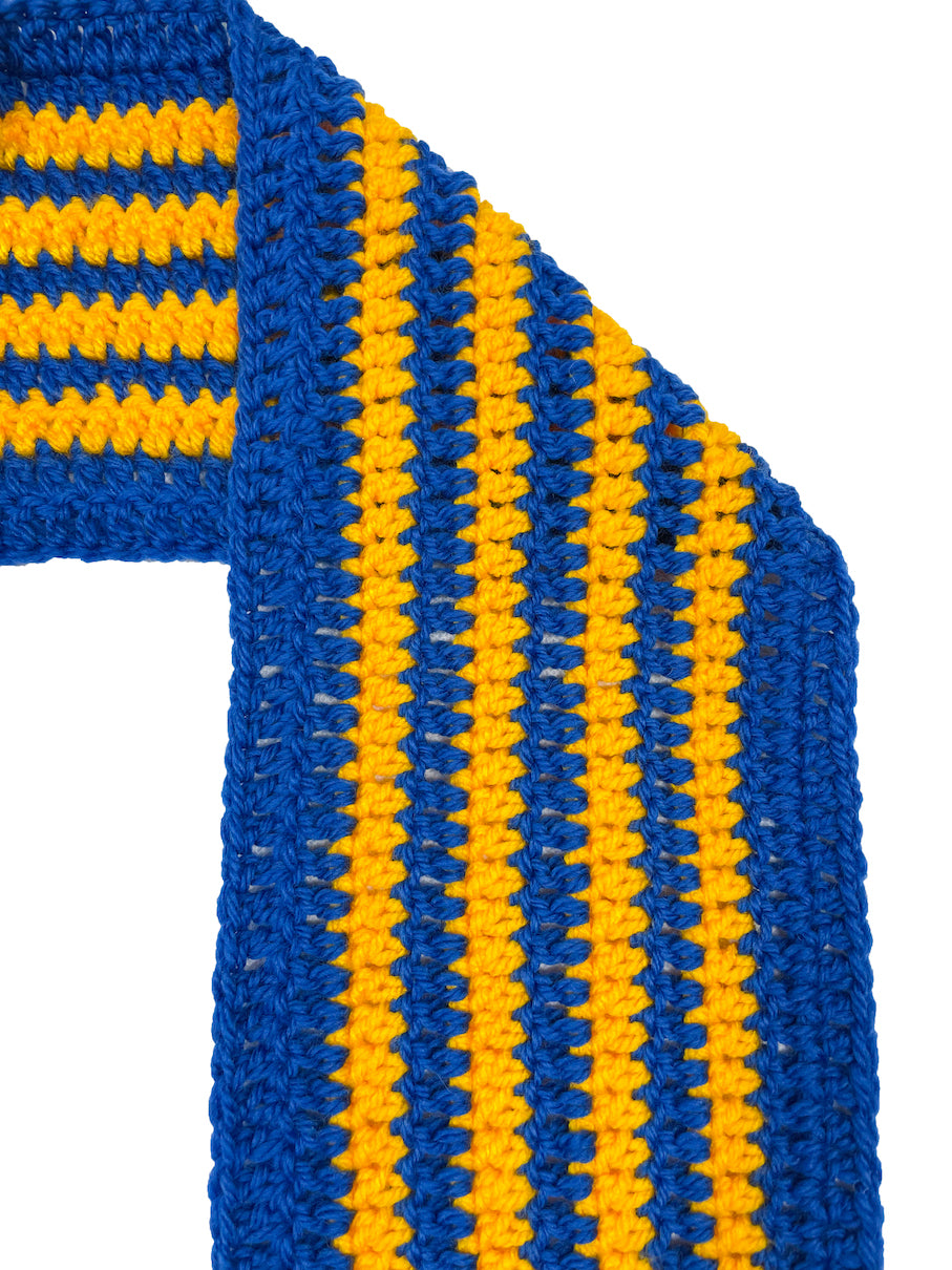HAND KNITTED CROCHET SCARF (BLUE)