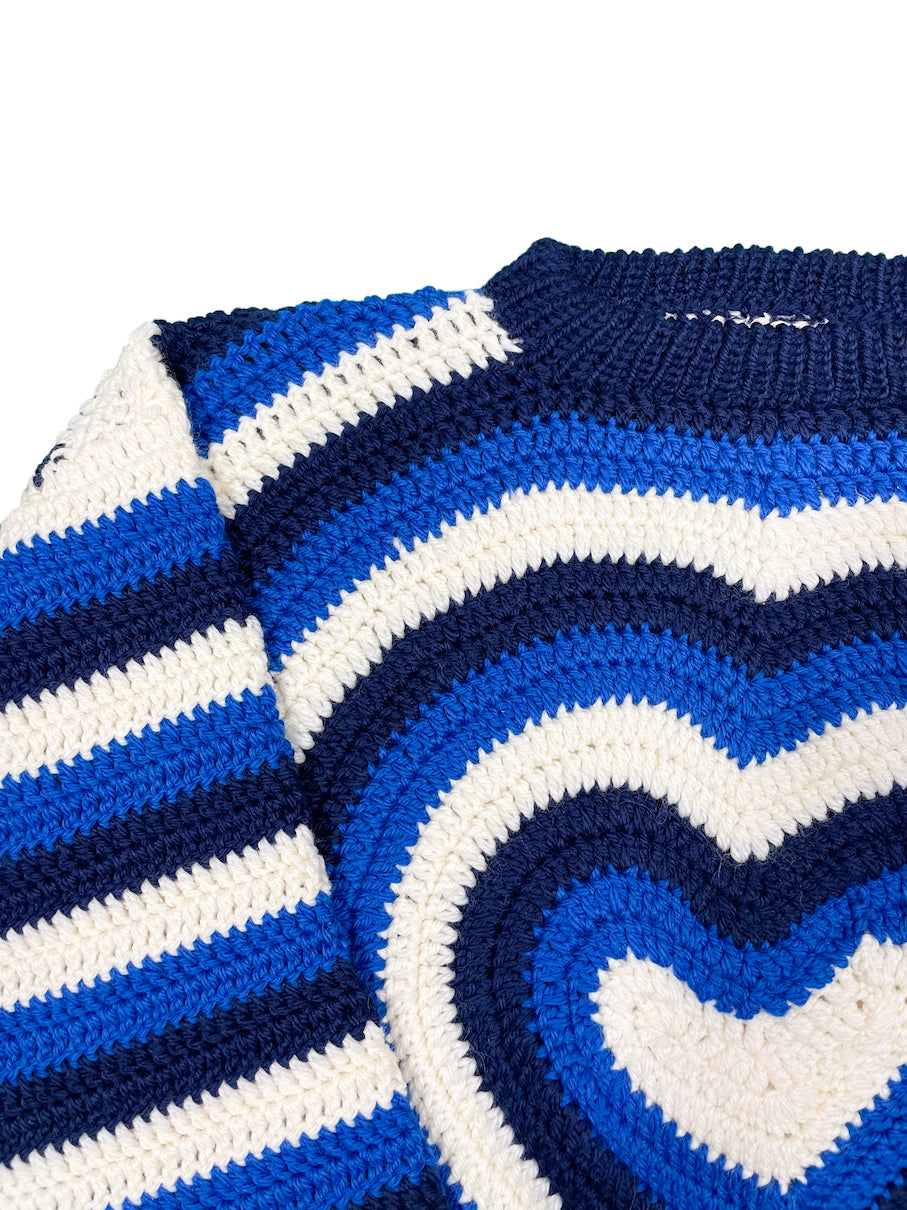 Heart Hand Knitted Sweater (NAVY)