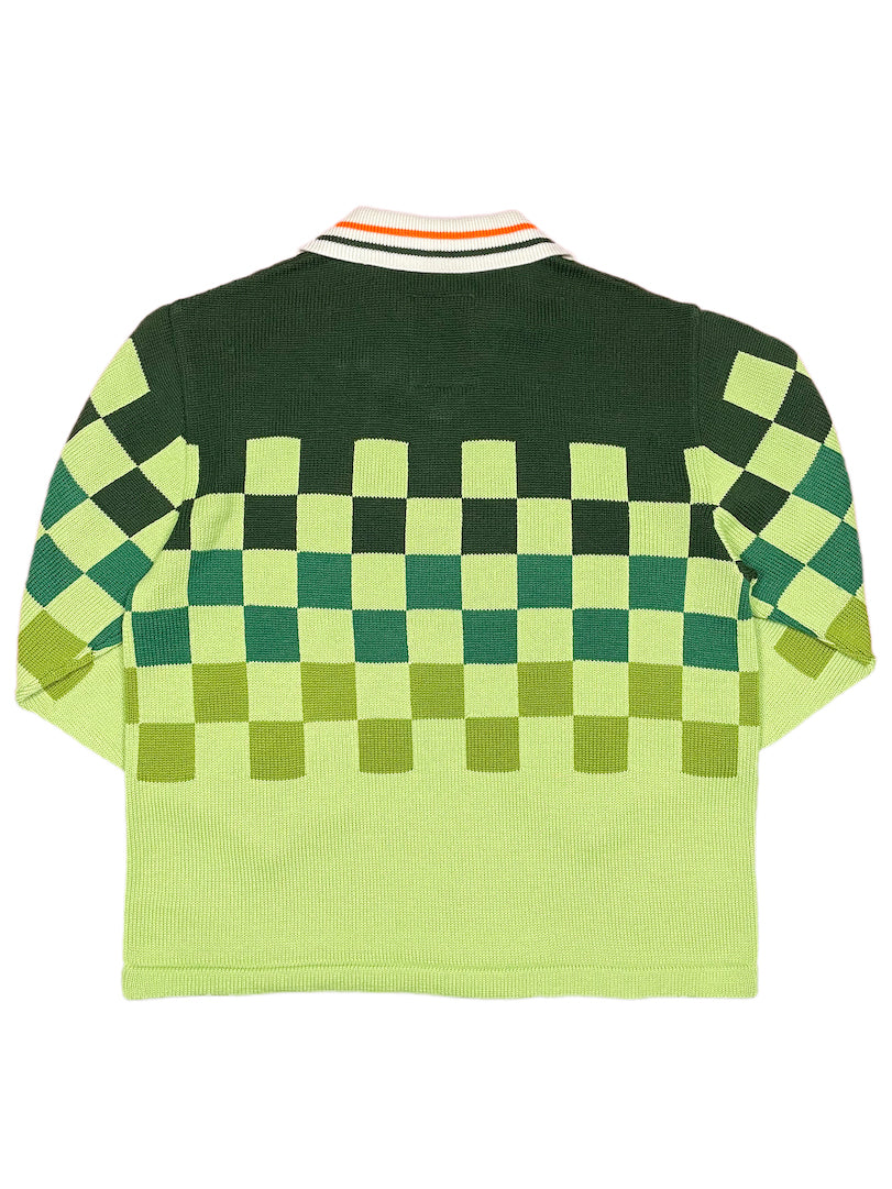 KNITTING CHECKRD SOCCER JERSEY (LIGHT GREEN)