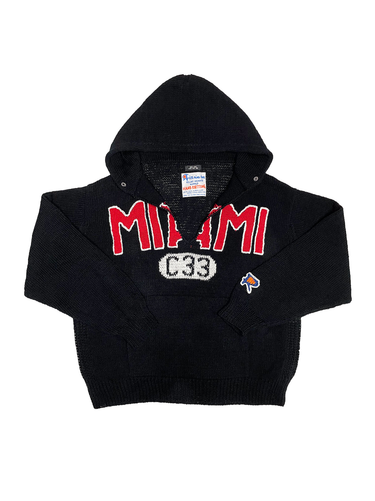 Hand Knitting Cut Off Hoodie (BLACK)