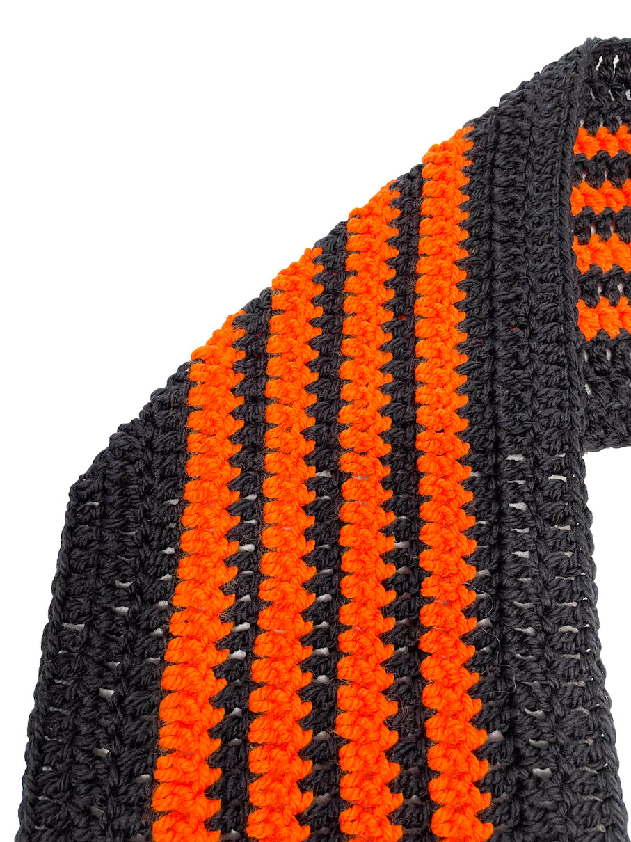 HAND KNITTED CROCHET SCARF (BLACK)