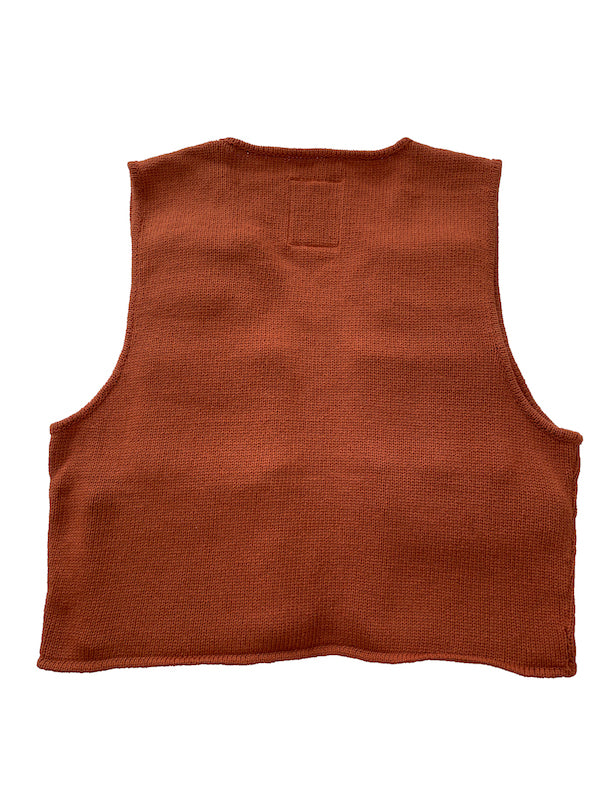 KNITTED FISSHING VEST (TERRACOTTA)
