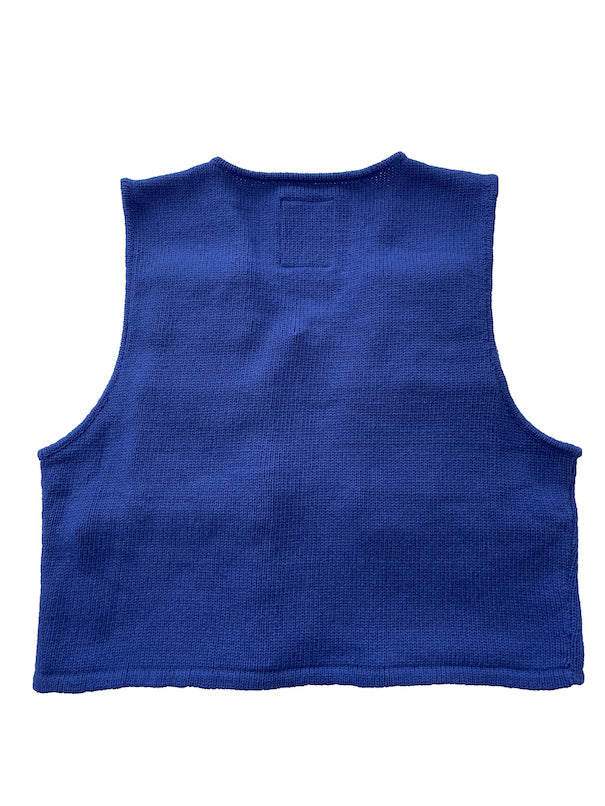 KNITTED FISSHING VEST (BLUE)