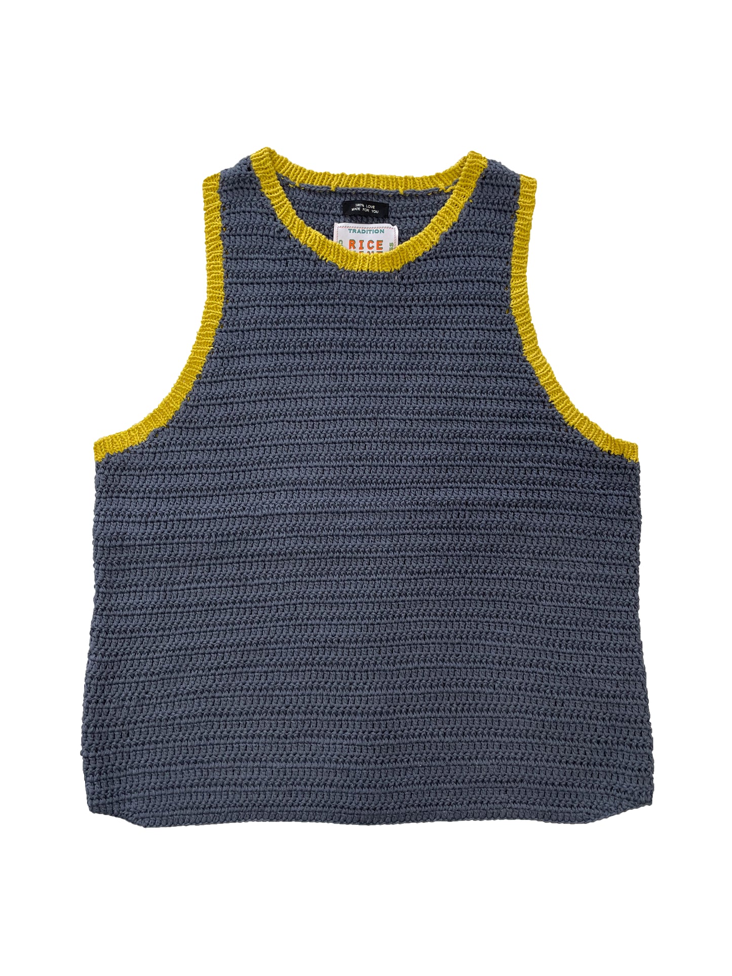 CROCHET TRIM TANK TOP (NAVY)