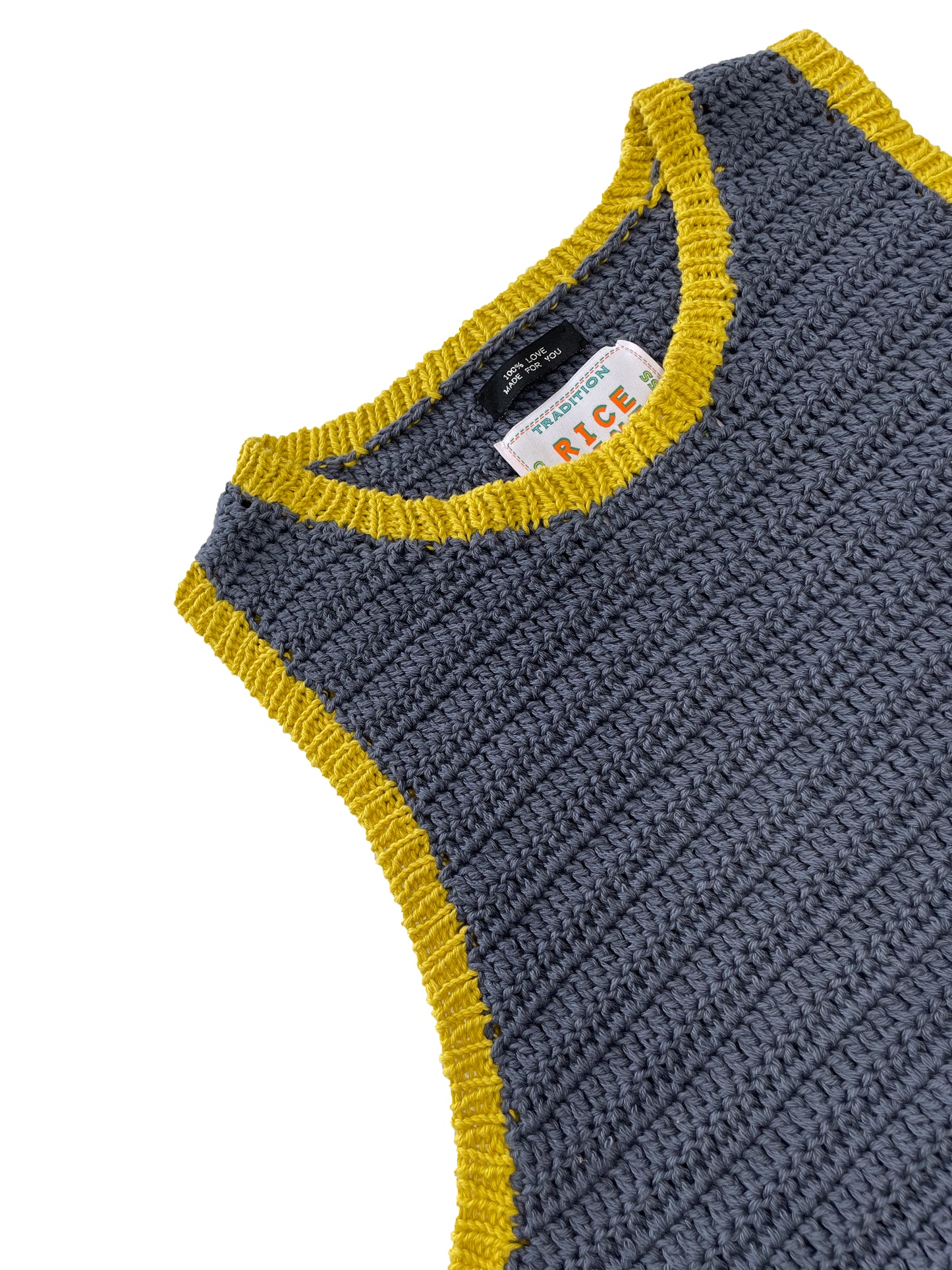 CROCHET TRIM TANK TOP (NAVY)