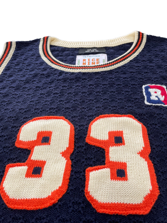 KNITTING BASKETBALL SHIRT (NAVY)