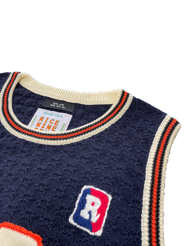 KNITTING BASKETBALL SHIRT (NAVY)