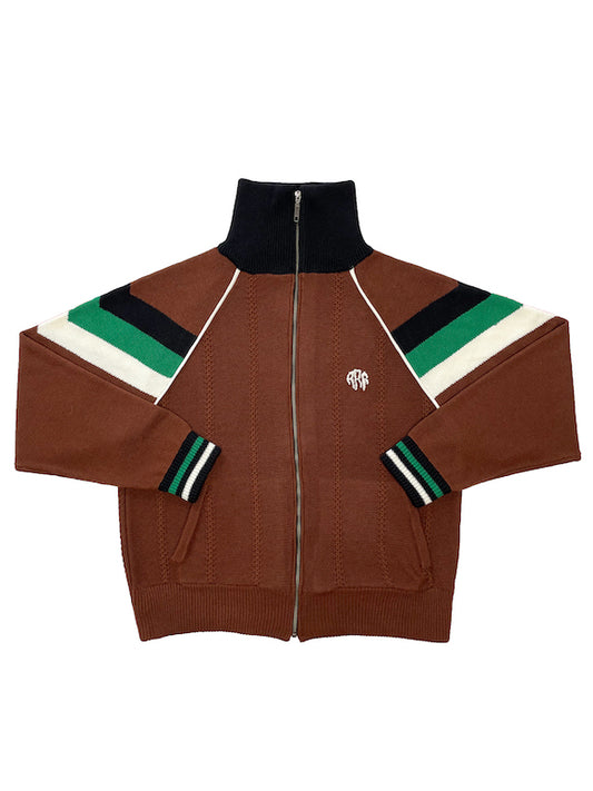 KNITTING TRACK JACKET (BROWN)