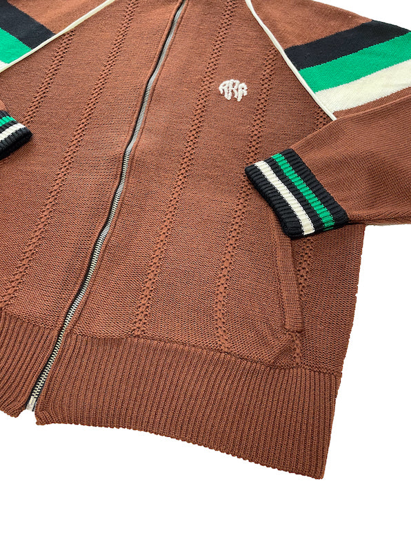 KNITTING TRACK JACKET (BROWN)