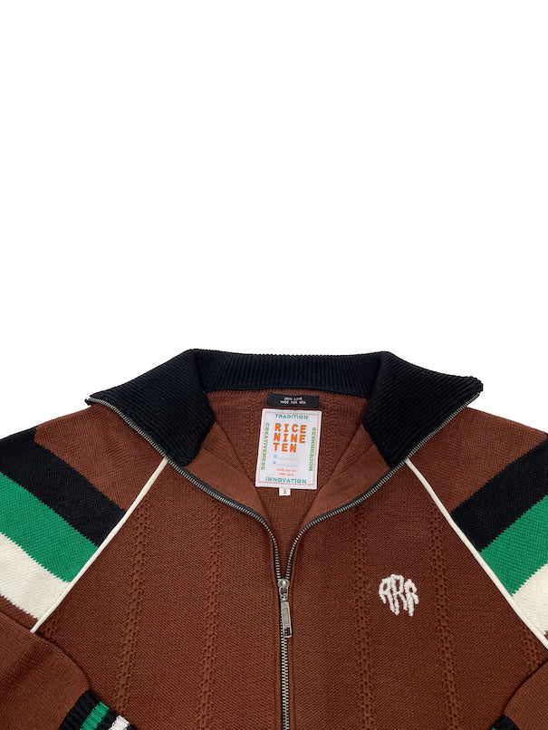 KNITTING TRACK JACKET (BROWN)