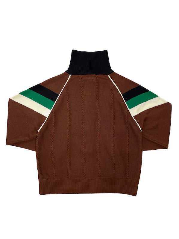 KNITTING TRACK JACKET (BROWN)