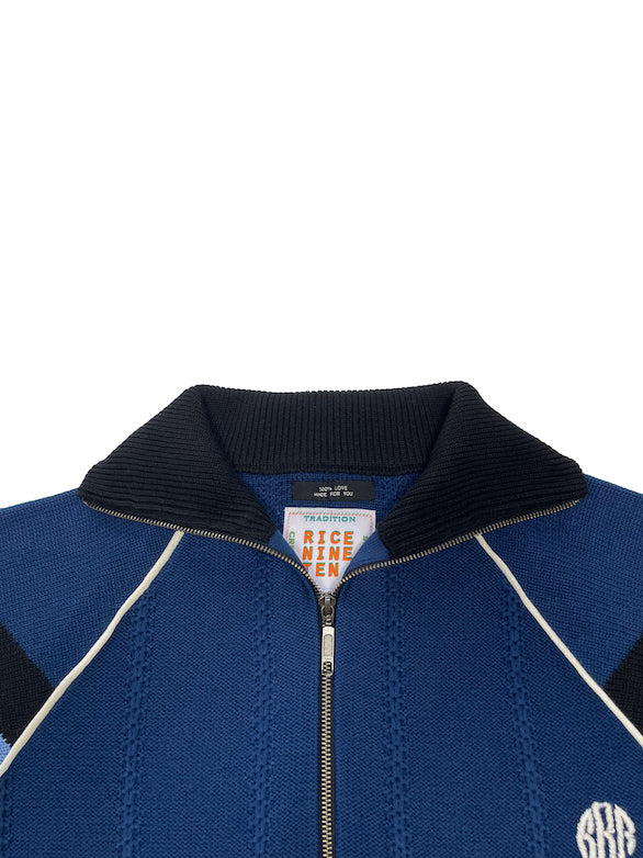 KNITTING TRACK JACKET (NAVY)