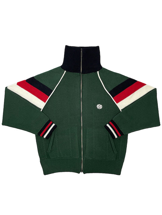 KNITTING TRACK JACKET (DRAK GREEN)