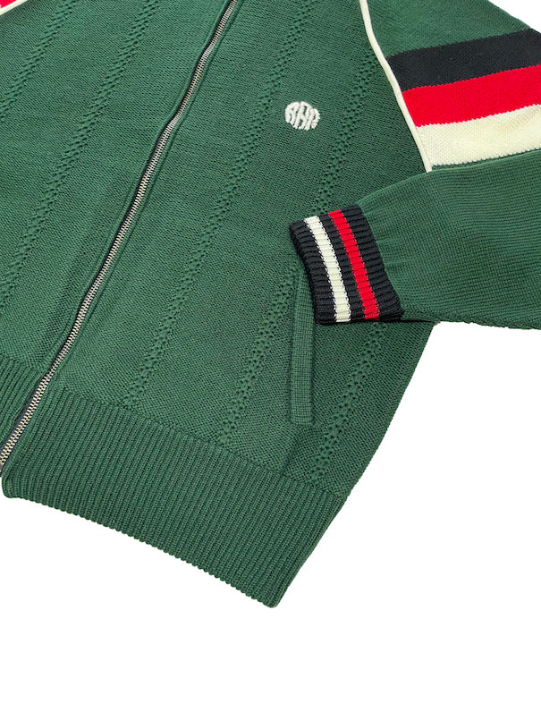 KNITTING TRACK JACKET (DRAK GREEN)