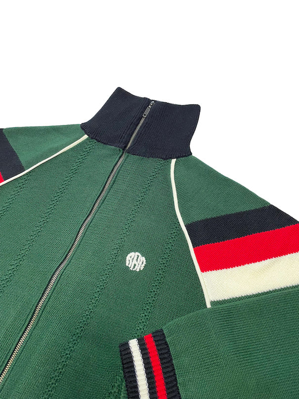 KNITTING TRACK JACKET (DRAK GREEN)