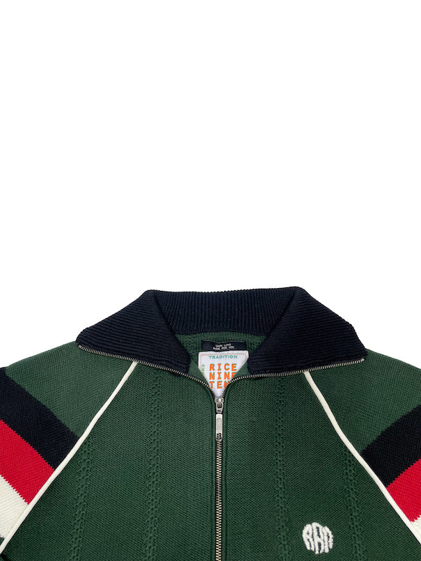 KNITTING TRACK JACKET (DRAK GREEN)
