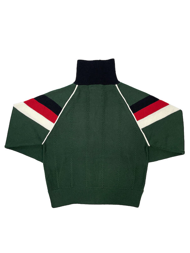 KNITTING TRACK JACKET (DRAK GREEN)